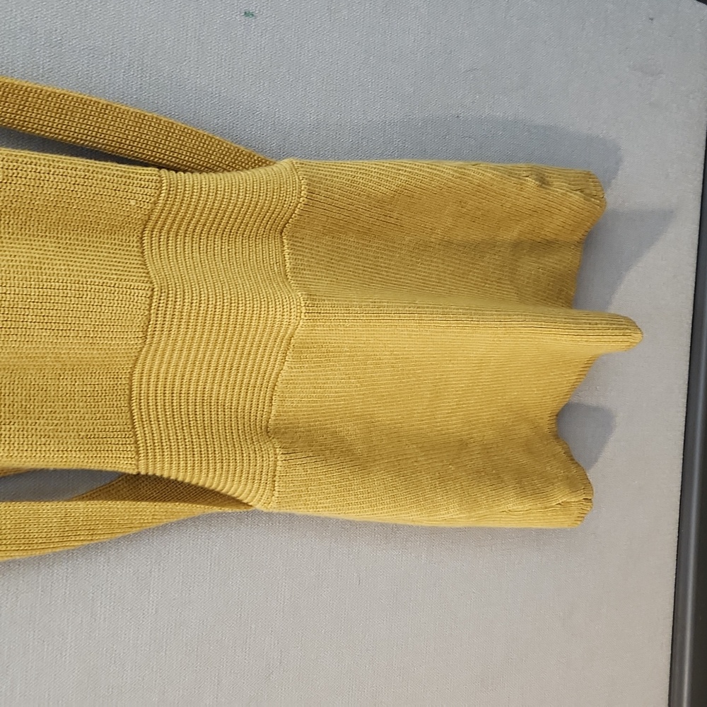 Free People Mustard Yellow Knit Bow Strap Dress - Picture 3 of 16
